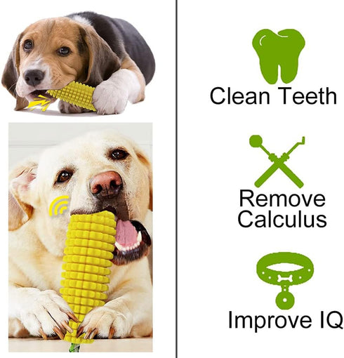 Dog Chew Toys for Aggressive Chewers - Squeaky Interactive Corn Stick Toy for Small Medium Dogs