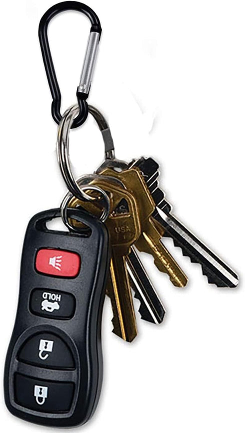 H&W 1.8'' Small Aluminum Carabiner D Ring 32pcs, Durable Spring-Loaded Gate Clips, 8 Colors