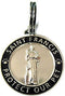 Pet Collar Charm, Small, Saint Francis of Assisi, Black