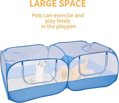 Jhua Pet Playpen for Small Animals, Portable Chicken Run with Cover, Foldable Chicken Coop Outdoor, Play Pens for Small