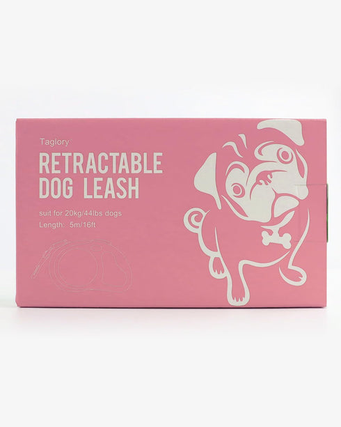 Taglory Retractable Dog Leash, 16ft for Small Medium Dogs up to 44 lbs, One-Handed Brake, Lock, Pink
