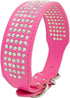 Rhinestones Dog Collars - 2" Width with 5 Rows Full Sparkly Crystal Diamonds Studded PU Leather - Beautiful Bling Pet