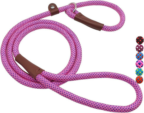MayPaw Colorful Adjustable Dog Leash Rope Slip Lead, 1/4"-5Ft Sturdy Nylon Training Leash for Small X-Small Dogs