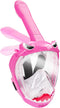 Full Face Snorkel Mask for Kids, 180 Degree Panoramic View, Safe Anti-Leak Anti-Fog, Foldable Dry Top Snorkeling Gear