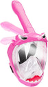 Full Face Snorkel Mask for Kids, 180 Degree Panoramic View, Safe Anti-Leak Anti-Fog, Foldable Dry Top Snorkeling Gear