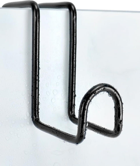 QWORK 4 Inch Tack Hook Set - 4 Pack Heavy Duty Black Metal Hooks for Horse Bridle, Water Bucket Hangers