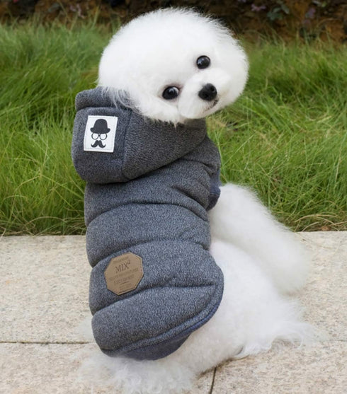 Dog Coat Rdc Pet Hoodie - Cold Weather Coats for Small Dog and Medium Cat (XXL, Grey)