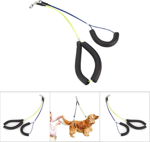 Oumefar Adjustable Pet Grooming Leash - No-Sit Haunch Holder Restraint for Dogs Cats Grooming Table Arm (Yellow+Blue)