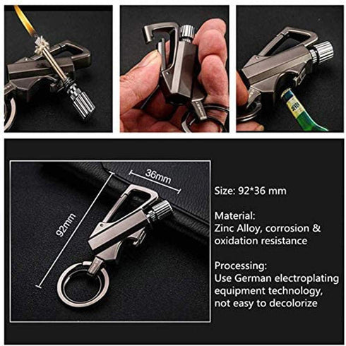 Permanent Metal Lighter, Lighter Keychain Outdoor, Emergency Survival Gear with Flint Metal Matchstick Fire Starter Kerosene Refillable Lighter