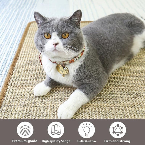 MEMQUQ Interactive Cat Scratching Toy - Natural Sisal Activity Mat for Kittens, Engaging Claw Exercise Play Pad