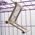Bird Mirror Wooden Hanging Swing - Interactive Play Toys for Small Parrots, Budgies, Cockatiels (ONE)