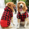 Big Dog Winter Coat, Pet Plaid Hoodie Jacket, Reversible Vest for Cold Weather, Medium Large Dogs (XX-Large, Red)