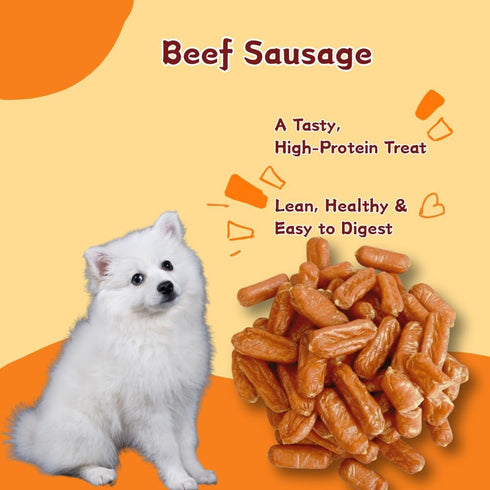 ComfyCradle Friend,3 Pack 14.11 Ounce(Pack 3) All-Natural Dog Treats, Hearty Beef Sausage Links for a Healthy Snack, A