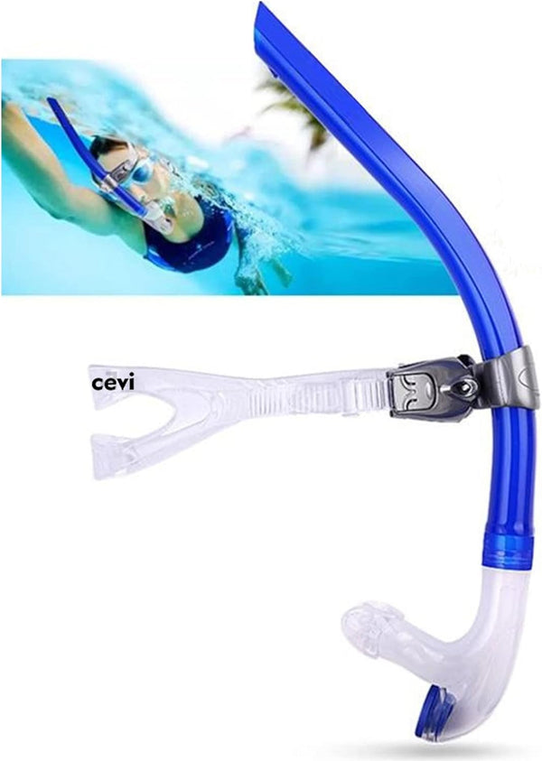 Swim Snorkel for Lap Swimming, Adult Snorkeling Gear for Training in Pool and Open Water, Center Mount Silicone