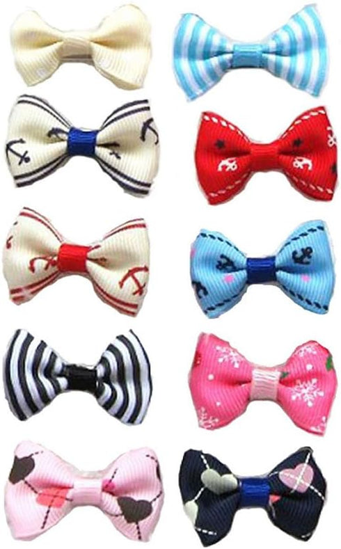 20Pcs Dog Hair Clips - Heart Sunglass Pet Hair Bows, Multicolor Alligator Hairpins for Small Animals