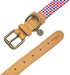 Blueberry Pet Multicolor Geometric Squares Dog Collar - Genuine Full Grain Leather & Polyester Combo, Large