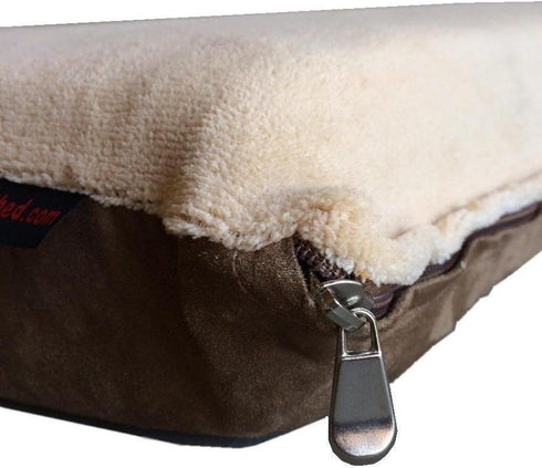Replacement Beige Coral Fleece Micro Plush MicroSuede External Zippered Duvet Cover, 51''x33'', Fits (47"x29"x4") Dog