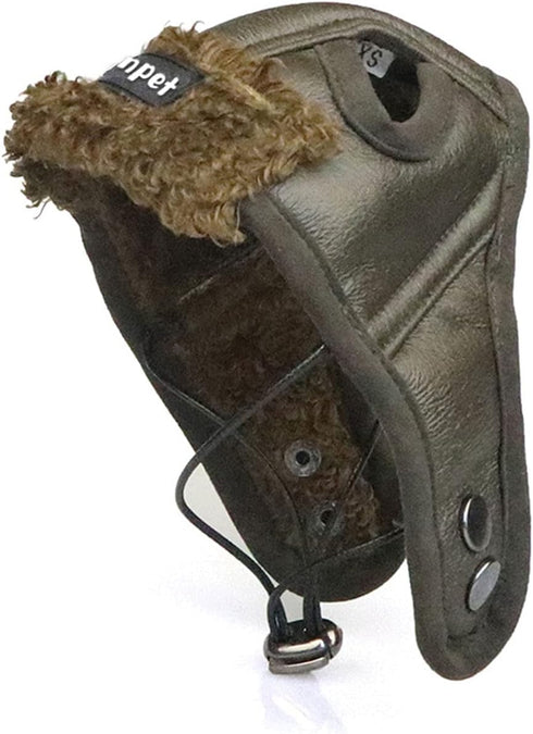 leconpet Dog Aviator Hat, Winter Pilot Hat with Ear Flaps for Cold Weather, XXL, Brown