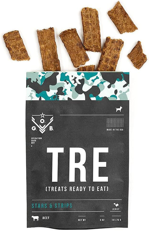 Operation Good Boy Beef Jerky Dog Treats High-Protein Strips, Natural Farm-Raised Meat