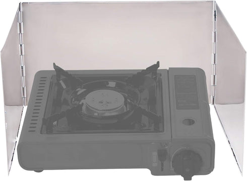 REDCAMP Folding Stainless Steel Stove Windscreen - Camping Stove Windshield for Outdoor