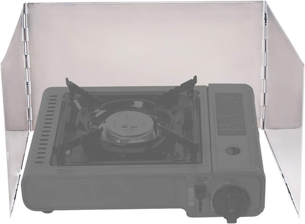 REDCAMP Folding Stainless Steel Stove Windscreen - Camping Stove Windshield for Outdoor