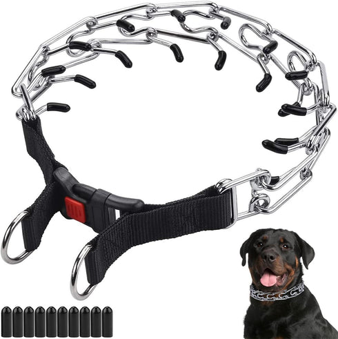 CBBPET Dog Prong Collar - Adjustable Training Collar with Quick Release Buckle for Small Medium Large Dogs