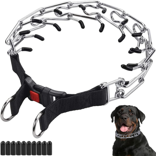 CBBPET Dog Prong Collar - Adjustable Training Collar with Quick Release Buckle for Small Medium Large Dogs
