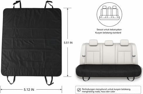 100% 600D Hammock Dog Car Seat Cover for Pets - Waterproof Oxford Heavy Duty Style Scratch Proof Non Slip Back Seat