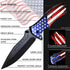 Grand Way Spring Assisted Pocket Knife, American Flag Tactical Knife for Men and Boys, Folding Knife