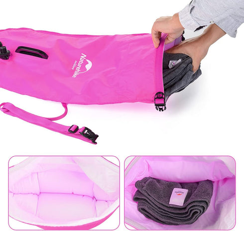 Naturehike 28L High Visible Safety Swim Buoy, Ultralight Bubble Tow Float and Dry Bag for Swimming