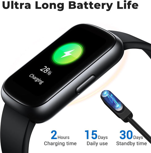 Fitness Tracker Watch with Heart Rate Monitor, 3ATM Waterproof, Health Activity Tracker, Smartwatch for Men and Women,