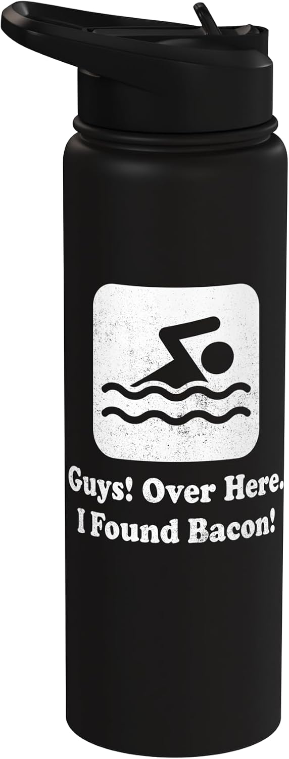 Funny Swimming Pool Lover Swimmers Swim Humor Tee Swimming Joke Tee Guys Over Here I Found Bacon Swimmer Swim Stainless