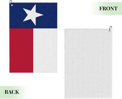 Texas Flag Golf Towel - Microfiber Towel with Carabiner Clip for Golf Bag Men and Women Accessories