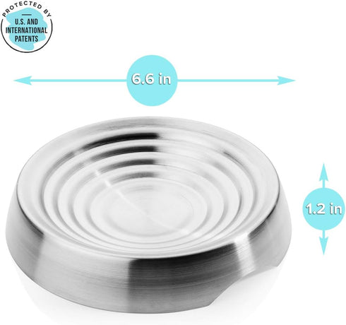 CatGuru Cat Bowls, Whisker Stress Free Food Bowl, Non-Slip Shallow Dish for Feeding & Watering Supplies, Stainless Steel