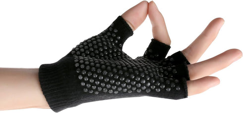 YL TRD V 2 Packs of Non Slip Fingerless Yoga Gloves Exercise Gloves Workout Gloves by YL traV