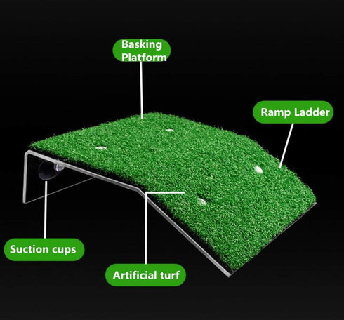 Turtle Basking Platform, Lawn Resting Basking Platform for Fish Tank and Tortoise Ramp
