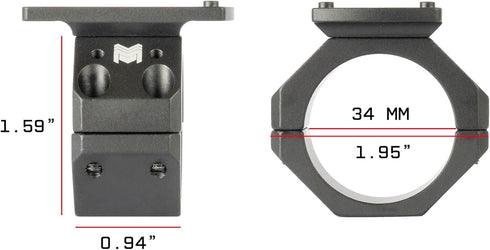 Monstrum Low Profile Red Dot Ring Mount for Rifle Scopes