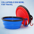 Dog Bowl Pet Collapsible Bowls, 2 Pack Portable Water Bowls for Cats Dogs with 2 Carabiners (Small, Blue + Red)