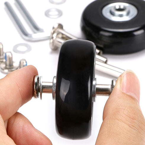 OwnMy 50mm x 18mm Set of 4 Luggage Suitcase Replacement Wheels, Rubber Swivel Caster
