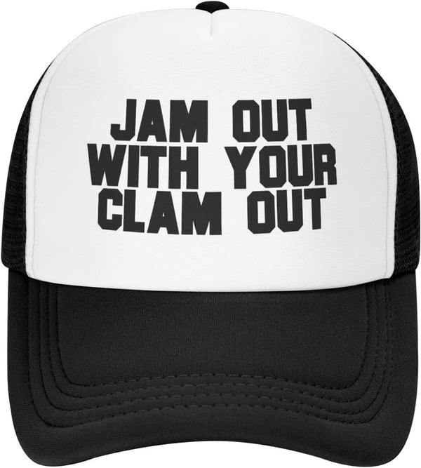 Unisex Adult Trucker Hat - Jam Out with Your Clam Out Adjustable Cap, Classic Fishing Caps