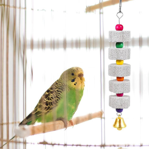 Kalekey 2 Pack Chicken Chewing Toy, Adjustable Chicken Toys for Coop with Volcanic Stone, Multi-Functional Chicken Coop