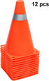 7 Inch (Set 12) Kiddie Play Traffic Cones Sports Soccer Drills Agility Training Orange Cones for Kids