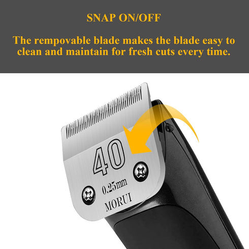 40 Cut Length 1/100" Detachable Pet Dog Clipper Blades, UltraEdge Series, Compatible with Andis and Oster