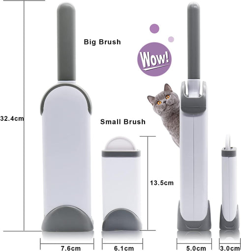 Pet Hair Remover Brush for Dogs, Cats & Puppies - Lint Remover Brush for Clothes, Small Size (Gray)