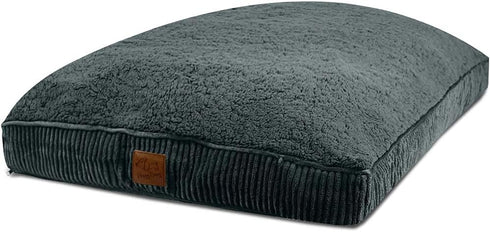Floppy Dawg Large Dog Bed Replacement Cover, Removable Machine Washable for Mattress & Rectangular Pillow Beds, Gray