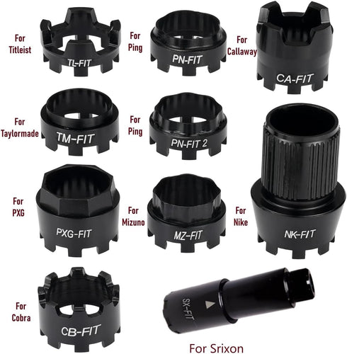 Golf Shaft All Fit Adapter Sleeve with 10pcs Rings for Titleist/Taylormade/Callaway/Ping/Cobra/Mizuno