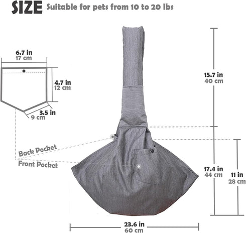 ARELLA Dog Sling Carrier for Small Medium Dogs 10-20 lbs, Comfortable Adjustable Padded Mesh