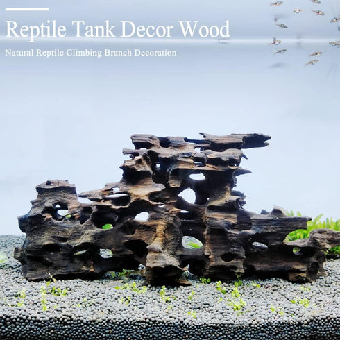 Hamiledyi Natural Driftwood Log Habitat Decorations, Sinkable Reptile Wood Branches for Aquarium Decor