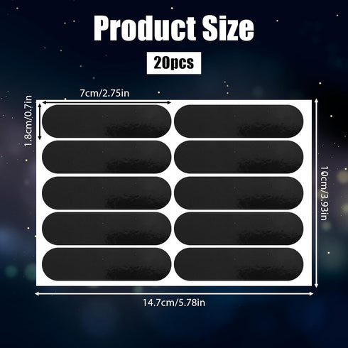 Exclaith 20PCS Black Reflective Tape, Reflective Stickers Motorcycle Helmet Decals Night Visibility Safety Decals
