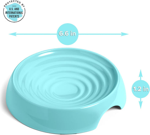 CatGuru Cat Bowls - Whisker Friendly Cat Food Bowl Set of 2, Non Slip Pet Feeding Plate, Shallow Kitten Dish (Aruba)